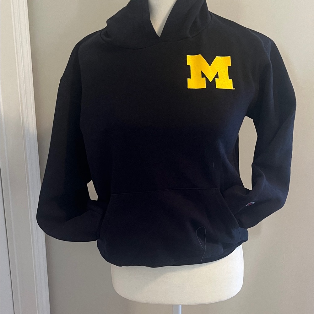 Michigan Wolverines Hoodie with Yellow M Logo-Youth Large